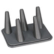 Faux Leather Steel Grey 5 Finger Ring Display -Nile Corp
