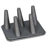Faux Leather Steel Grey 5 Finger Ring Display -Nile Corp