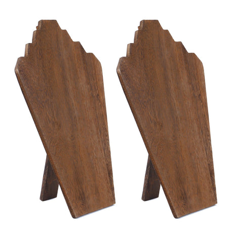 #S-WDN60-1x2 Wooden Jewelry Display Bust with Easel 