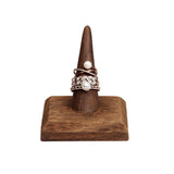 #WDT321R-BRx4 Wooden Ring Holder Stand 4 Pcs Set, Brown Color