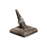 #WDT321R-CFx4 Wooden Ring Holder Stand 4 Pcs Set, Coffee Color