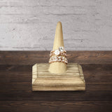 #WDT321R-OKx4 Single Antique Wood Ring Display