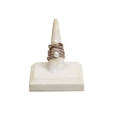 #WDT321R-WHx4 Antique White Wooden Finger Single Ring Holder Stand