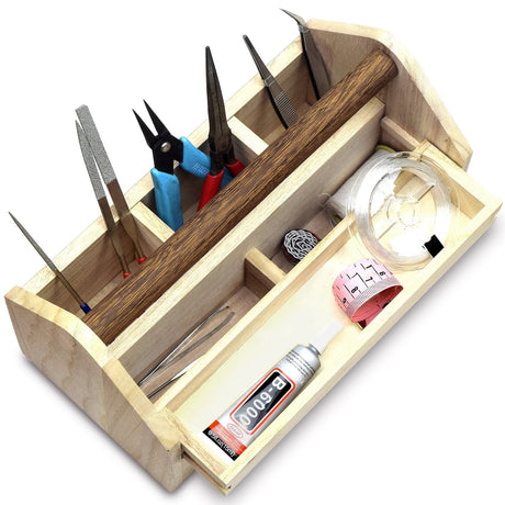 Natural Wood Color Wooden Craft Tool Box
