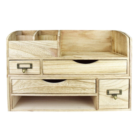 #SAT107 Adjustable Wooden Desktop Organizer Office Supplies Storage