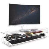 Acrylic Monitor 3-Tier Storage Riser Stand for Desk & Countertop with 3 Compartments