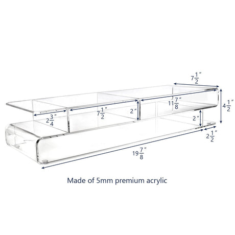 #SAT20110 Acrylic Monitor Stand 3-Tier Storage Riser Stand