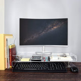 #SAT20110 Acrylic Monitor 3-Tier Storage Riser Stand for Desk & Countertop with 3 Compartments