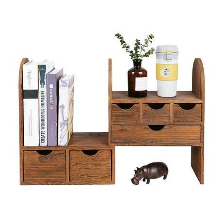 #SAT307 Large Adjustable Wooden Desktop Organizer for Office Supplies