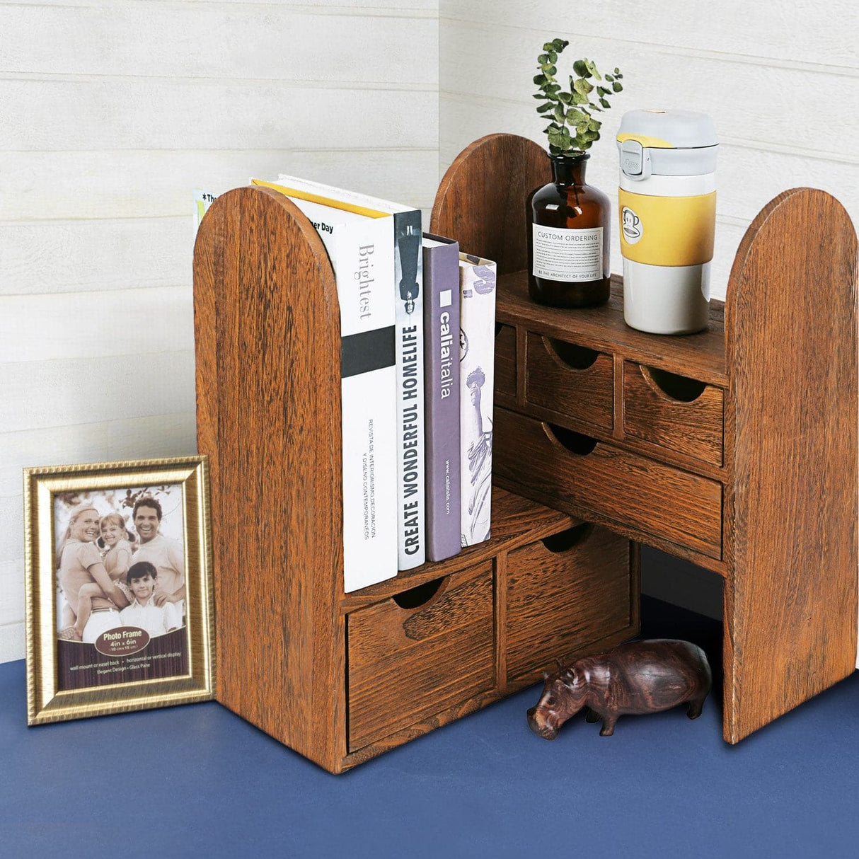 #SAT307 Large Adjustable Wooden Desktop Organizer for Office Supplies