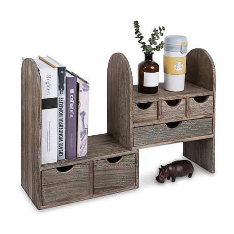 #SAT307 Large Adjustable Wooden Desktop Organizer for Office Supplies