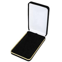 Velvet Metal Necklace Box with Gold Brass Trim-Nile Corp