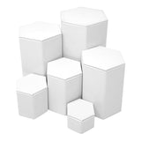 #ST-3138L-WH White Leatherette Risers Set, 6 pcs