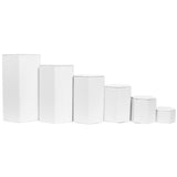 #ST-3138L-WH White Leatherette Risers Set, 6 pcs