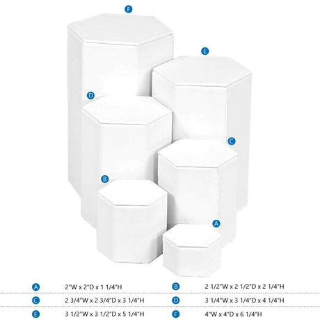 #ST-3138L-WH White Leatherette Risers Set, 6 pcs