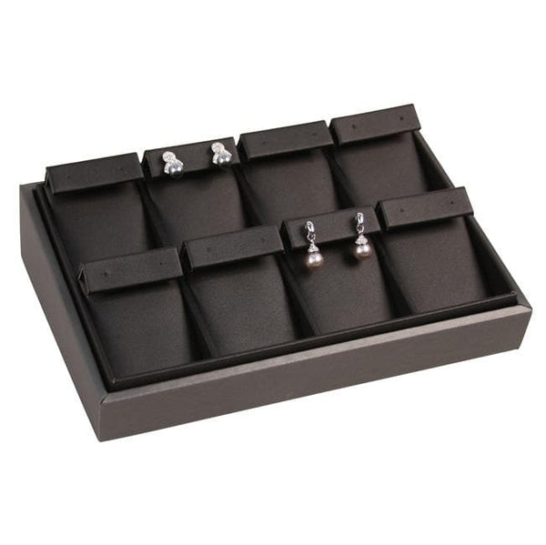 #TY-2105 (78R) Steel Gray Leatherette Earring Cards Display Tray