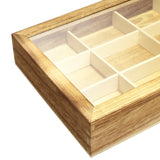 #WD110 Glass Top Wooden Craft Supply Organizer Jewelry Display Case