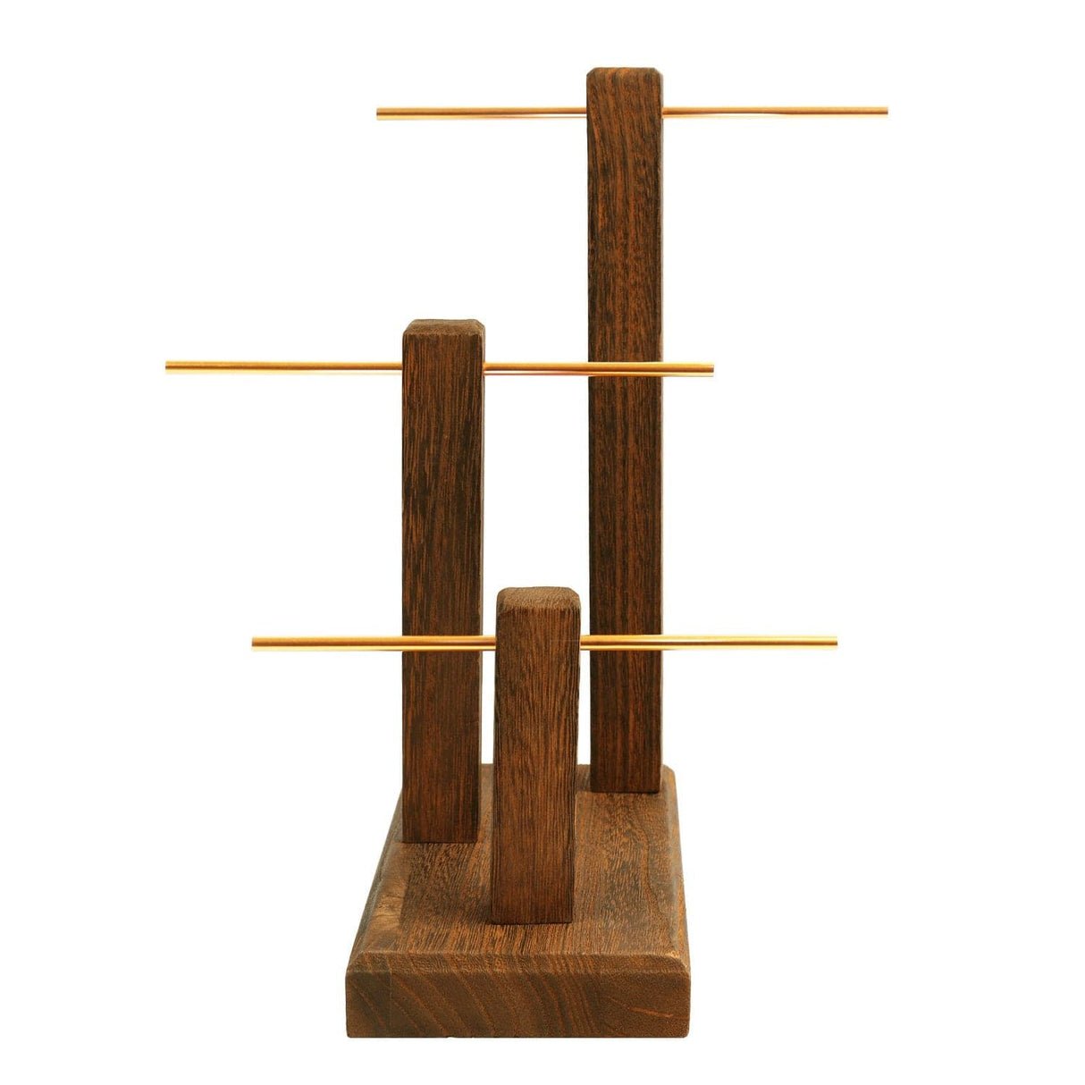#WD1303 3-Tiers Wooden Adjustable Aluminum Bar Necklace Display Stand