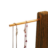 #WD1303 3-Tiers Wooden Adjustable Aluminum Bar Necklace Display Stand