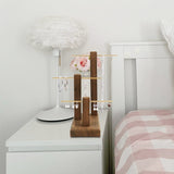 #WD1303 3-Tiers Wooden Adjustable Aluminum Bar Necklace Display Stand