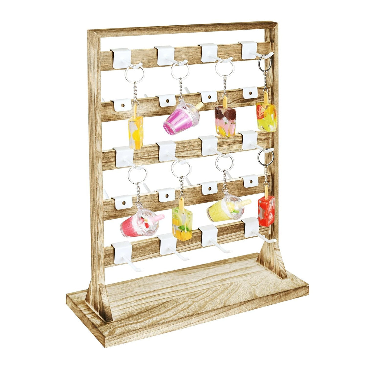#WD2005 Wooden Hanger hook jewelry rack display with 20 white hooks
