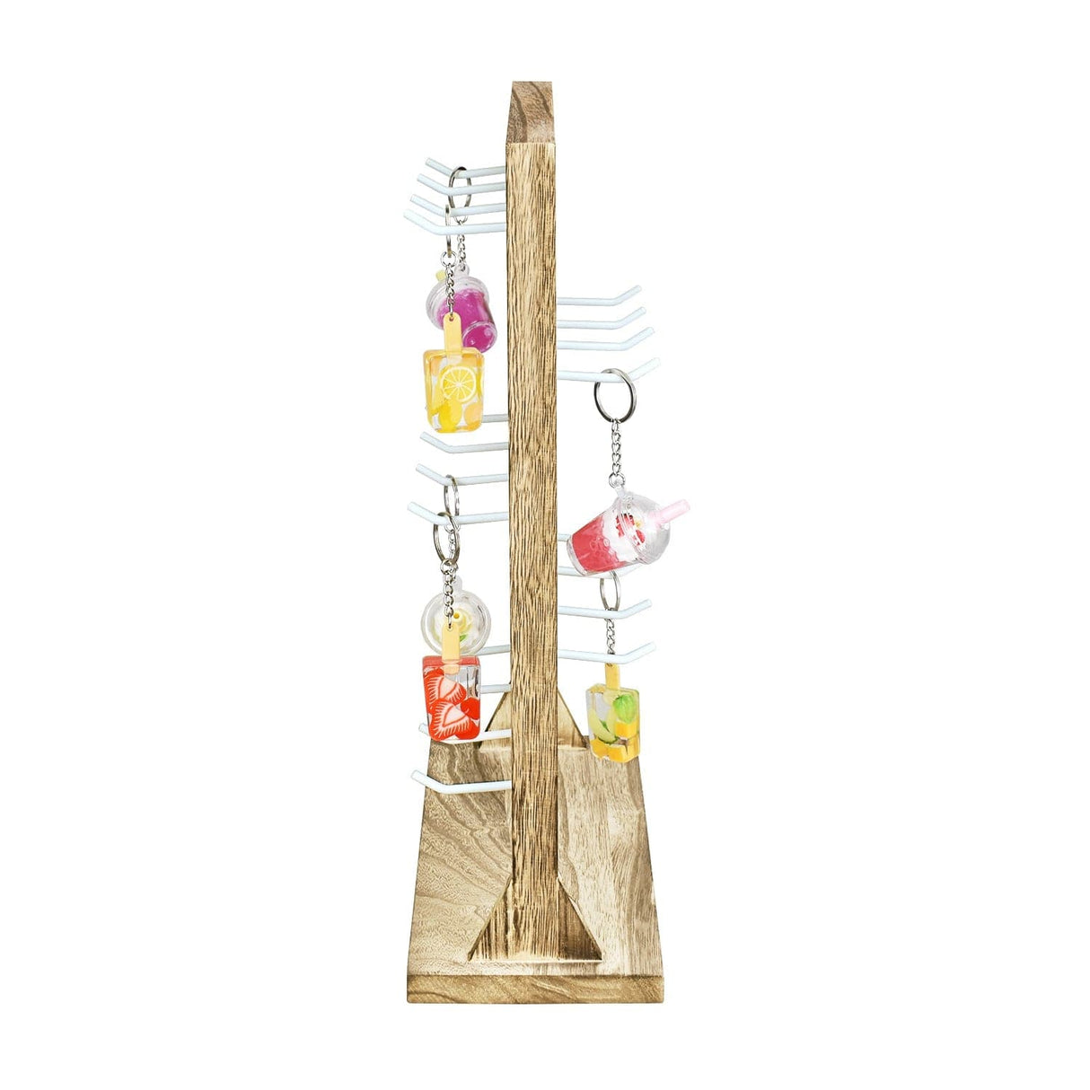 #WD2005 Wooden Hanger hook jewelry rack display with 20 white hooks