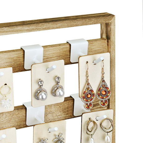 #WD2005 Wooden Hanger hook jewelry rack display with 20 white hooks
