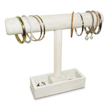 #WD219-6 Wooden T-bar Jewelry Display Stand with Compartments