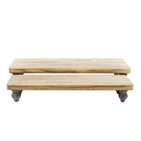 #WD2202 2Pcs wood display riser stands