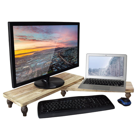 #WD2202 2Pcs wood display riser stands