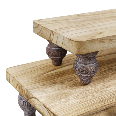 #WD2202 2Pcs wood display riser stands