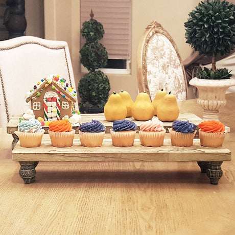 #WD2202 2Pcs wood display riser stands