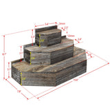#WD3015-CF  3-Tier Coffee Color Wood Stair Step Display Risers