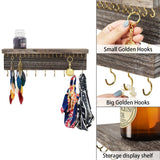 #WD3302-CF 2Pcs Set Wall-Mounted 30 Golden Hooks Jewelry Display