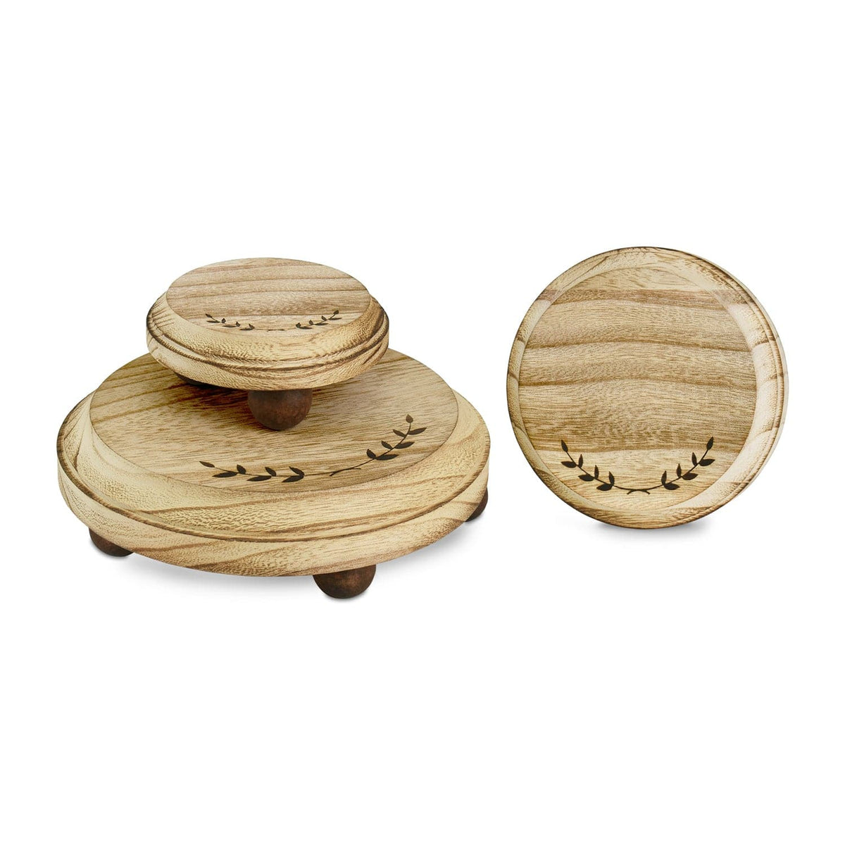 #WD3331-OK 3Pcs Set Stackable Wood Riser Display Stands – Nile Corp