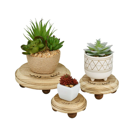 #WD3331-OK 3Pcs Set Stackable Wood Riser Display Stands