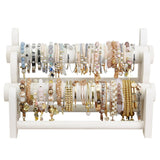 #WD3802 Wooden 2 Tier Bar Bracelet Bangle Jewelry Holder