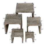 5 Pieces Wooden Multi Functions Jewelry Display Stand , Coffee Color