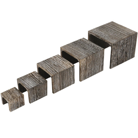 5 Pieces Wooden Multi Functions Jewelry Display Stand , Coffee Color