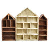 #WD5703 House-Shaped Wooden Shadow Display Shelf, Set of 3
