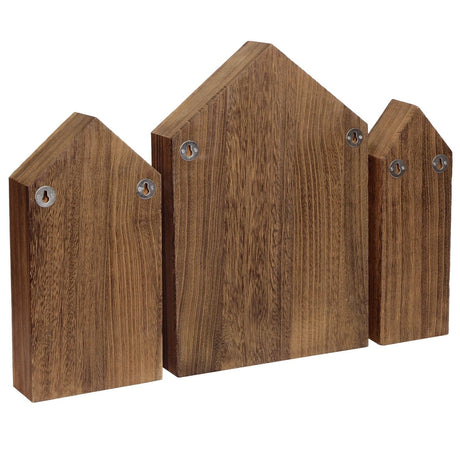 #WD5703 House-Shaped Wooden Shadow Display Shelf, Set of 3