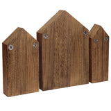 #WD5703BR House-Shaped Wooden Shadow Display Shelf, Set of 3, Brown