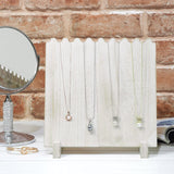 #WD609-WH Wooden Plank Necklace Jewelry Display Stand for 8 Necklaces