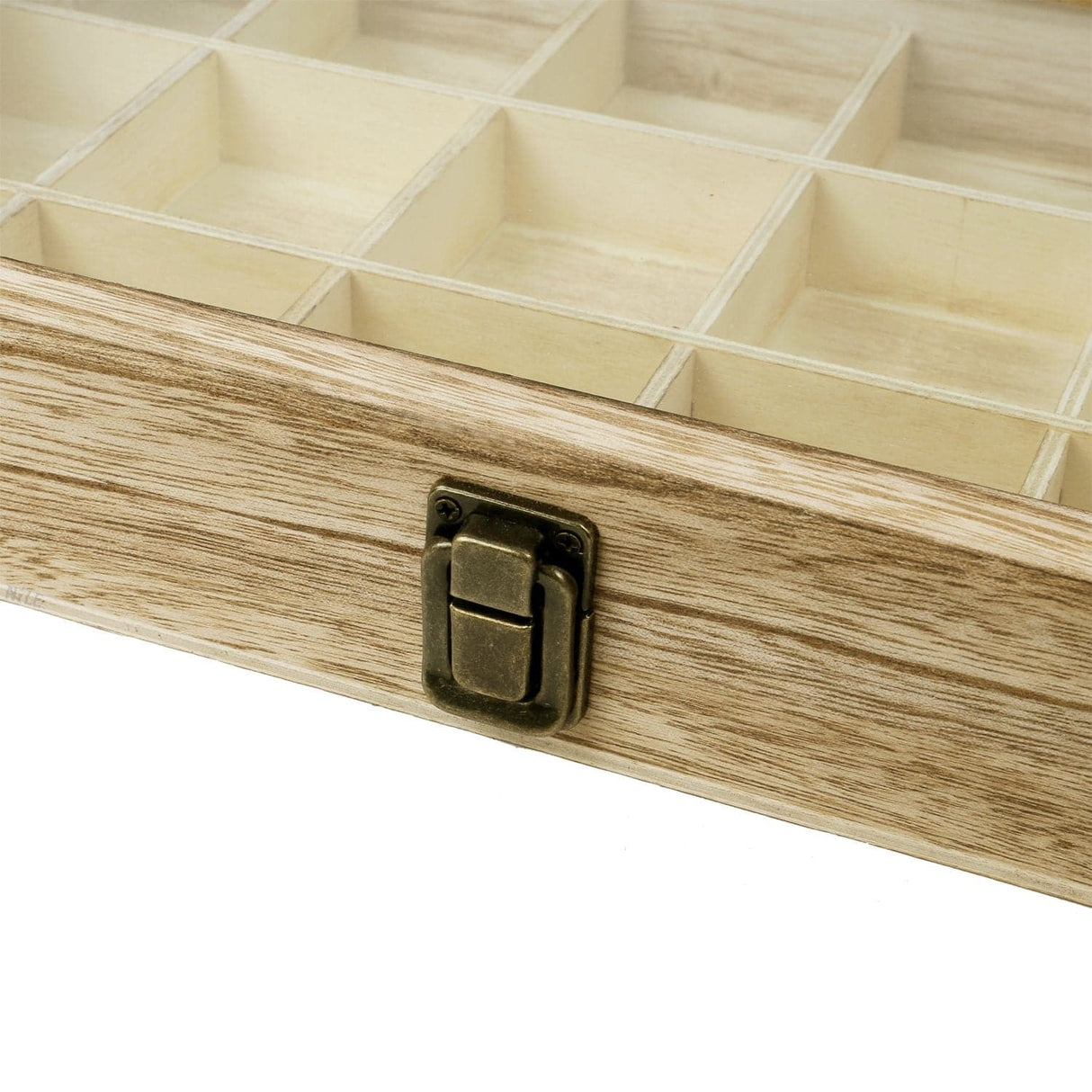 #WD63 Wooden 18 Compartment Jewelry Storage Case 