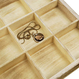 #WD63 Wooden 18 Compartment Jewelry Storage Case 