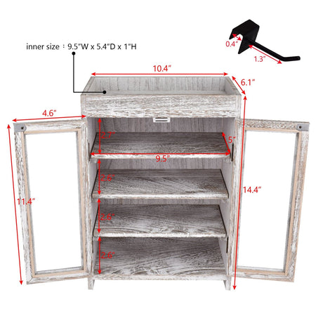 #WD7640 Wooden Countertop Multipurpose Storage Cabinet  4 hooks
