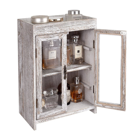 #WD7640 Wooden Countertop Multipurpose Storage Cabinet  4 hooks