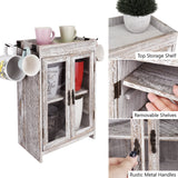 #WD7640 Wooden Countertop Multipurpose Storage Cabinet  4 hooks