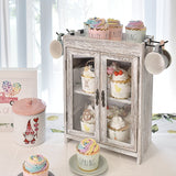 #WD7640 Wooden Countertop Multipurpose Storage Cabinet  4 hooks