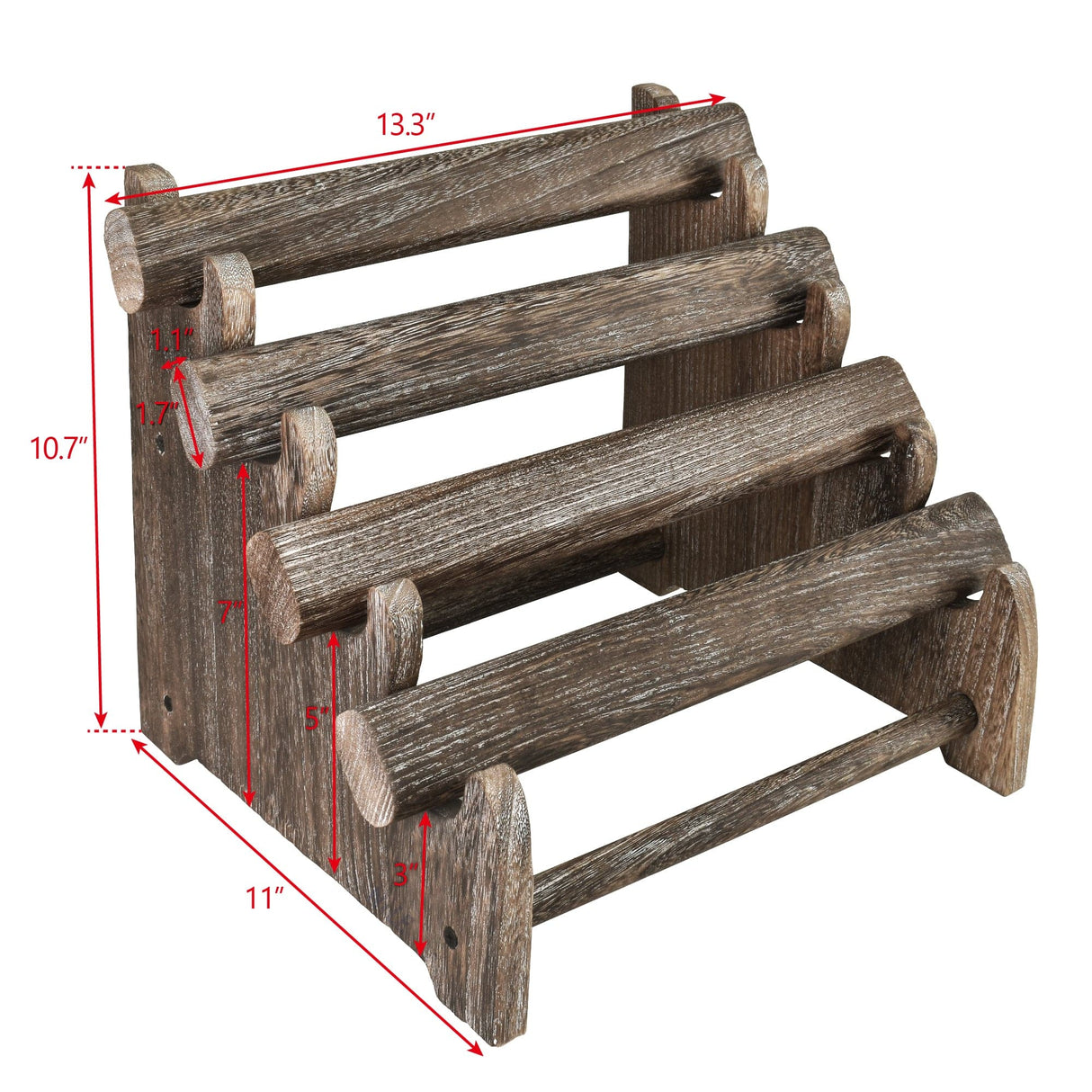 #WD7804CF Wooden 4 Tiered Oval Shape bracelet Display